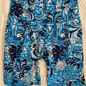Lilly Pulitzer Luxletic Blue and White Floral Bike Short